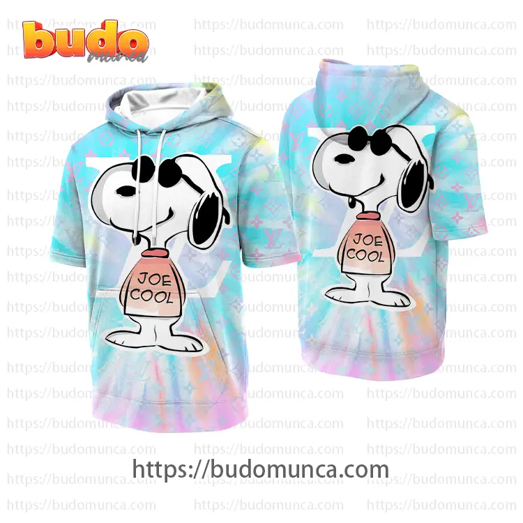 Louisvuitton and snoopy v1 hooded short sleeve t-shirt gift uninque for kid man women